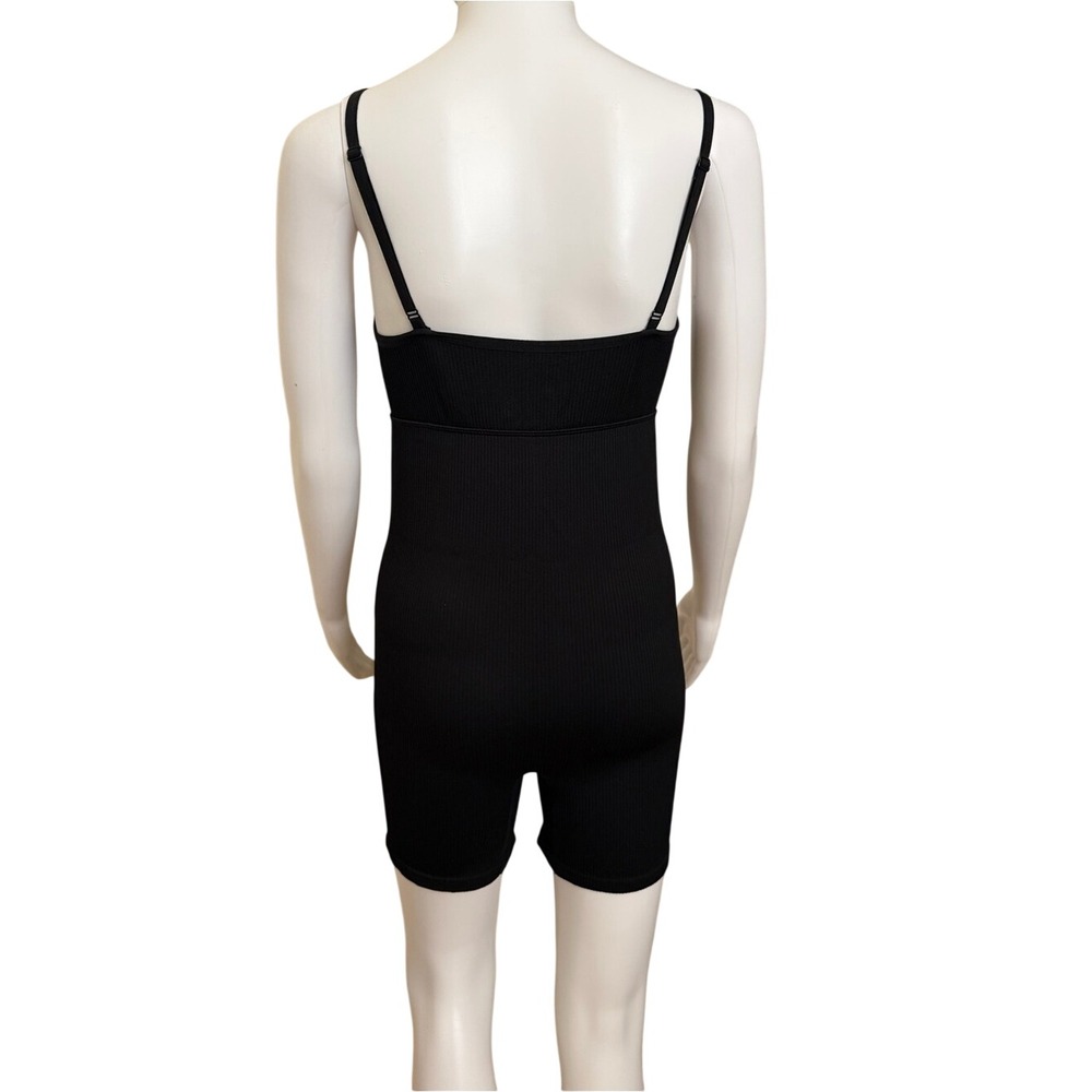 Colsie Black Ribbed Cutout Romper Size Large - Picture 2 of 5